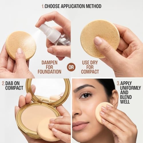 Image of Lakme Unreal Dual Cover Pressed Powder, 2 In 1 Compact + Foundation, Non Cakey Coverage, Lightweight & Long Lasting Compact, 10 Ivory, 9g (Pack of 2)