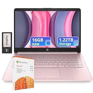 HP Laptop insignia de 14 pulgadas con 1 año Office 365 | 16 GB de RAM | 1.22 TB de almacenamiento (64 GB EMMC y 160 GB de estación de acoplamiento y 1 TB de almacenamiento en la nube) | Procesador