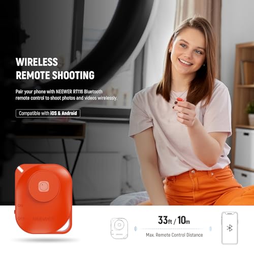 Image of NEEWER 10 inch 20W LED Ring Light with Desk Stand Phone Holder for iPhone Laptop, Bi Color 2900K-7000K, USB C PD Input, CRI97+ 1660LX /0.5m, Selfie Makeup TikTok Recording Video Conference Lighting, RH10B