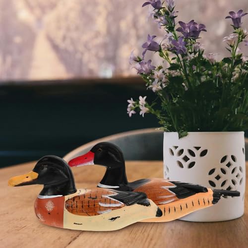 Sculpture de canards mandarins en bois incassable déco durable - 4