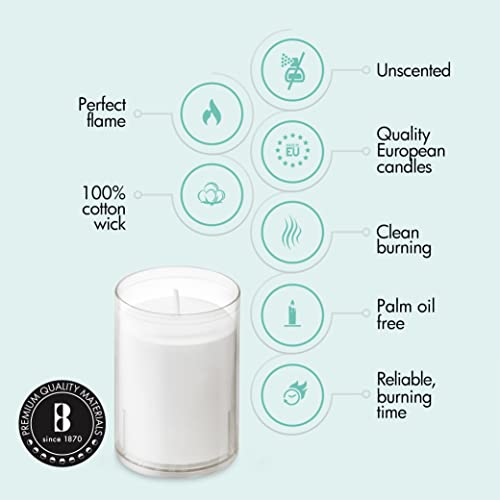 Bolsius Votive Candles - 20 Pack Restaurant Candles In Clear Unbreakable Plastic Cups - 24 Hours Burn Time - Premium European Quality - Unscented Smokeless Relight, Birthday, Party & Wedding Candles #TOP2