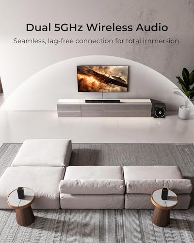 ULTIMEA Skywave X50 5.1.4ch Soundbar with 2 Wireless Surround Speakers and 8" Subwoofer, Surround Soundbar for TV, Peak Power 760W, GaN Amplifier, Dolby Atmos, 4K HDR Pass-Through, HDMI eARC - Image 6