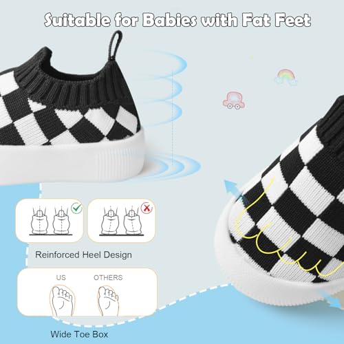 Toddler Shoes Baby Girl Boy Soft Breathable Mesh Wide Toe Box Lightweight Non-Slip Slip On First Walking Shoes3