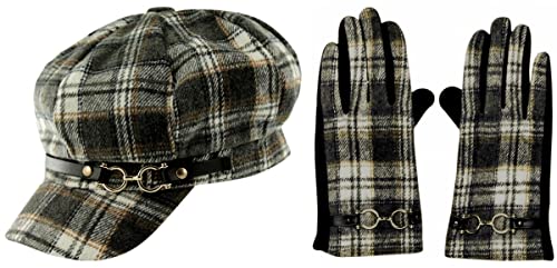 Casquettes de boulanger haut de gamme et gants assortis à carreaux