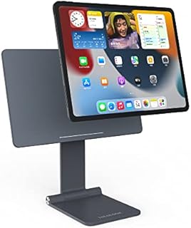 LULULOOK Foldable Magnetic iPad Stand, 360° Rotation Floating Adjustable iPad Pro Stand for Desk, Strong Magnet Portable Aluminum Tablet Holder for Apple iPad Pro 12.9'' 3rd/4th/5th/6th Gen