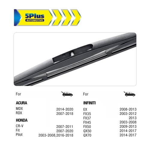 Image of 5 PLUS 14 Inch Rear Wiper Blade Replacement for Subaru Forester 2024-2006 Ascent 2024-2019 Impreza 2011-2004 Outback 19-05 Tribeca 14-06 /Honda CRV 11-07 Fit 20-07 BACK Windshield Wiper(14B /H354)