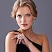 Crystal Drop Earrings,Zirconia Rhinestone Dangling Earrings for Women Prom Party Jewelry Gifts， Dangle Fashion Jewelry Crystal Earrings for Women (black silvery)