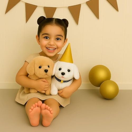 Image of Hopping Walking White Dog Toy with Sounds, Jumping Dog Wiggling Ears, Twitching Mouth and Nose, Educational Interactive Cute Dog Toy for Baby Kids