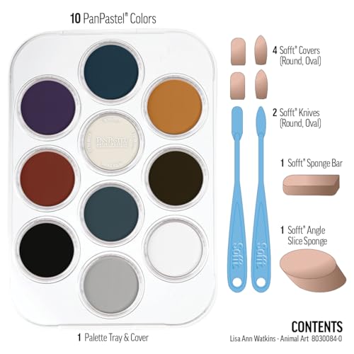PanPastel Artist Pastels by GOLDEN, Animal Art - Lisa Ann Watkins Set, 10 Color, Professional Artist Pastels, Unique Pan Format (cake-like)
