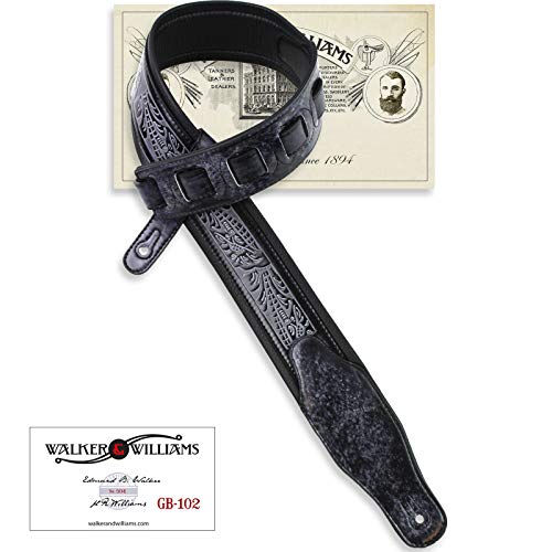 Walker & Williams Gb-102 Noir Bracelet cuir rembourré Motif Live Chêne classique - Les Beatles, Paul McCartney, John Lennon, RIngo Starr, George Harrison Walker & Williams Gb-102 Noir Bracelet cuir rembourré Motif Live Chêne classique