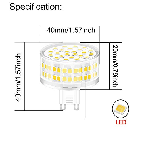 Jiotouhu G9 9W LED Bulbs 900LM 68 X 2835 LED SMD Equivalent to 90W Halogen Bulbs Cold White 6000K G9 Bulbs Energy Saving Light 360° Beam Angle No Flicker Non Dimmable - Image 2