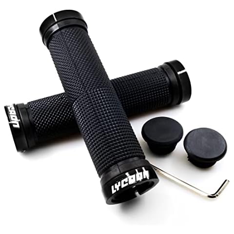 LYCAON Bike Lenker Griffe, rutschfeste Gummi Fahrrad Griff Griff mit Aluminium Lock, Bike Handgriff für Scooter Cruiser Urban Bike Dreirad Rad Stuhl Mountain Bike Road Bike MTB BMX Cover