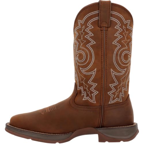 Durango Steel Toe Pull-On Western Boot, Brown, Size 12(D)