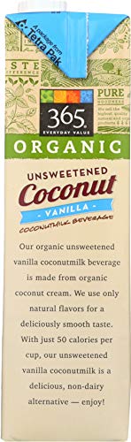 Image of 365 by Whole Foods Market, Organic Coconut Milk, Vanilla Unsweetened, 32 Fl Oz (Pack of 6)
