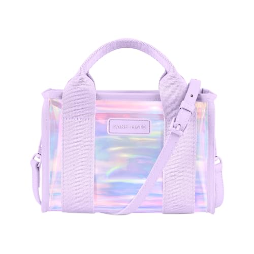 Case-Mate Bolsa feminina com bolhas de sabão micro - Mini bolsa iridescente com alça transversal Jacquard - Bolsa pequena - Bolsa transparente resistente à água para chaves, telefone, carteira e