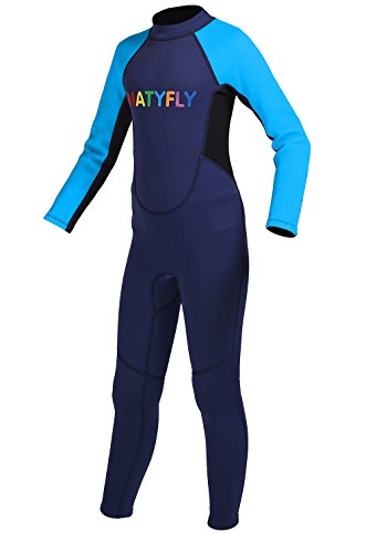 NATYFLY Kids Wetsuit,2mm Neoprene Thermal Swimsuit,Long Sleeve Kids Wet Suits for Swimming Scuba