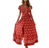 Vestidos Largos Mujer Verano Vestidos Elegantes 2026 Dress Verano Cuello V Manga Corta Vestido Boda Invitada Ropa Elegante Mujer Bodas Vestido Largo Invitada Boda Vino L