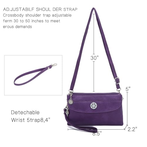 Image of Angel Kiss Crossbody Bags Small Purses for Women Vegan Leather Cell Phone Wallet Purse with Wristlet Strap