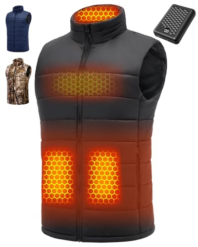 Wulcea Men Graphene Heated Vest Include 7.4V Fast Charge 14000mAh Battery