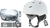 Wildhorn Combo Pack Roca Ski Goggles Men and Women Anti-Fog/Scratch + Drift Snowboard Helmet Large Size Ski Helmet