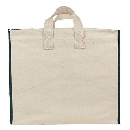 Image of DOUBLE R BAGS Multipurpose Clothes & Grocery Storage Organizer with Reinforced Cotton Handles, Zip Cover & 1 Compartment - Heavy Duty Canvas Bags (Green, 43x27.9x43 cm, Pack of 2)