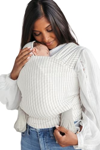 Image of Solly Baby Wrap, Buttery-Soft Baby Carrier Newborn to Toddler 8-25 Lbs., Lightweight & Hands-Free Wrap, Breathable Summer Carrier, Baby Wearing & Postpartum Essential, New Mom Gift, Driftwood Stripe