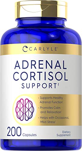 Adrenal Support Complex | 200 Capsules | with Ashwagandha & Rhodiola | Adrenal Cortisol Health | Non-GMO, Gluten Free Supplement by Carlyle