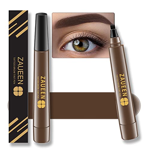 Tattoo Eyebrow Pen, Microblading Fork Tip Brow Pencil, Waterproof, Smudge-Proof, 48 Hours Long Lasting, Natural Looking (BRUNETTE)
