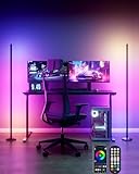 Uocub Corner Floor Lamp, 2 Pack RGB Corner Lamp with App/Remote/Button Control, Smart LED Floor Lamp with 16 Million DIY Colors & 68+ Scene, Music Sync for Living Room, Bedroom, Gaming Room