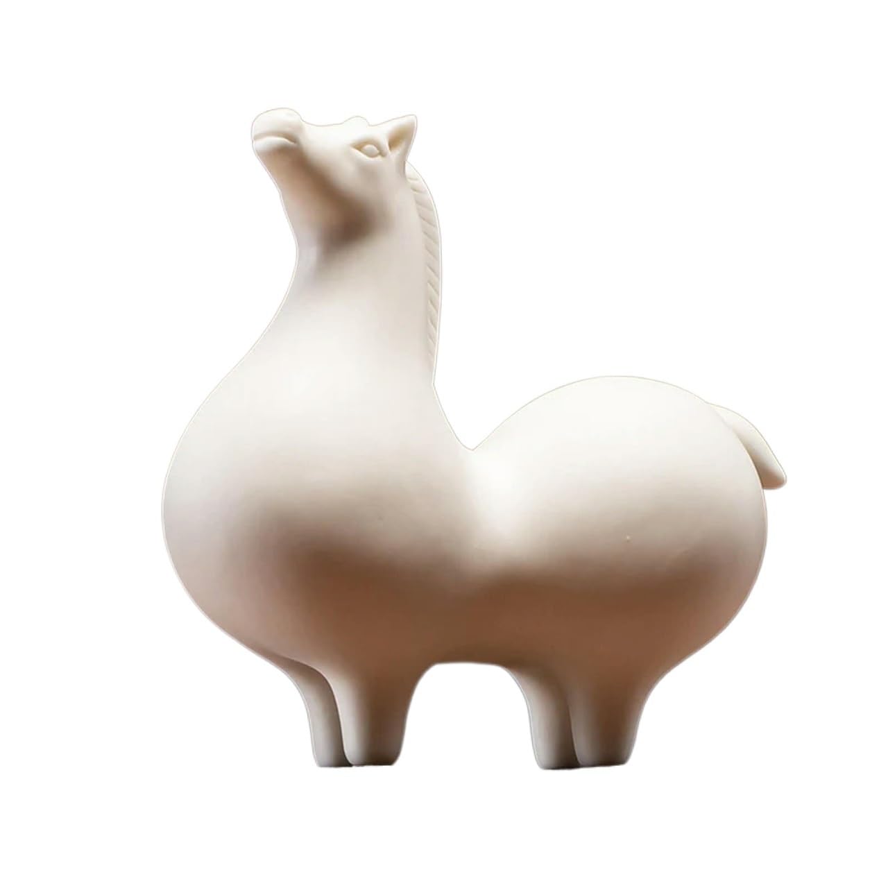 QIJIAYU Chinese White Porcelain Horse Vintage Horse Decoration Ceramic Art Creative Ornament Mascot