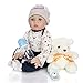 AFYH Baby Doll Réincarné bébé, réaliste poupée Reborn bébé Poupées avec des Chapeaux/vêtements et sucettes, Cadeaux d'anniversaire de la Veille de Noël pour Les Enfants