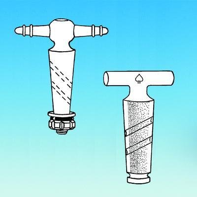 8226-05 Double Oblique Bore Stopcock Plug GB, 2 mm Size, 14/50 Joint