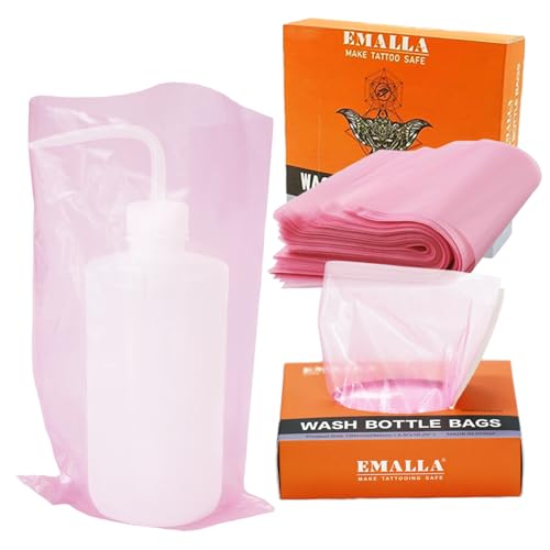 Tattoo Wash Bottle Bags - Yugui 250PCS Disposable Tattoo Bottle Bags Covers Sleeves Squeeze Bottle Bags Covers For Tattoo Machine Gun Accessories Tattoo Cleaning Supplies Kits Accessories
