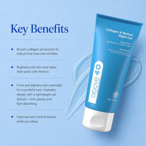 Image of Retinol Night Cream - Korean Anti Aging Lightweight Gel Cream for Fine Lines & Wrinkles with Retinol & Collagen | Women & Men | All Skin Types | 50g