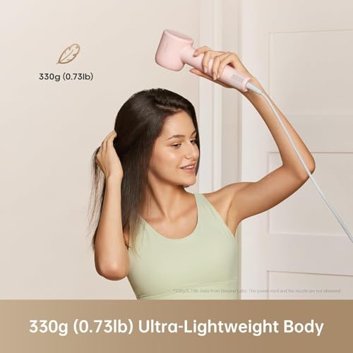 Image of dreame Gleam Hair Dryer, 200 Million Negative Ionic Fast High-Speed ??Motor With 110,000 Rpm, 65M /S Airflow, 330G, 200 Million Negative Ions, Temperature And Airflow Control, Rose, 1600 Watts