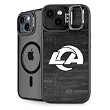 Skinit Kickstand Phone Case Compatible with iPhone 14 - Officially Licensed NFL Los Angeles Rams Black & White Design