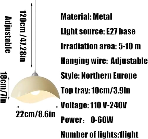 Lámpara de techo de metal E27 colgante para iluminación de dormitorio y sala de estar 8