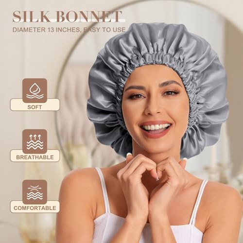 Edoneery Satin Hair Cap Women's Silk Sleep Cap for Natural Hair