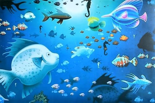 Image of Refrigerator Drawer Mat /Fridge Mat Set of 6 Piece (11.5 X 17.5 Inches) (Fish)