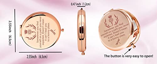 Seiraa Sassenach Makeup Mirror Scottish Thistle Compact Mirror Scotland Dragonfly Travel Pocket Mirror (Dragonfly Makeup Mirror) #TOP6