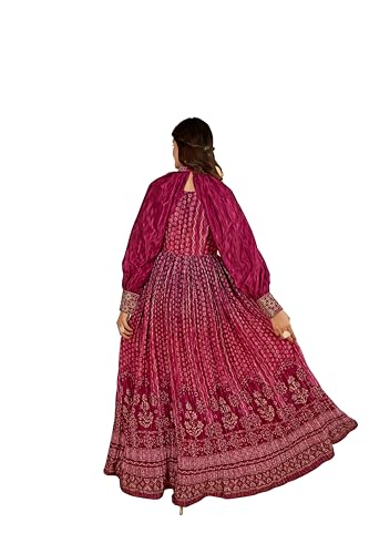 Image of ODD BY chansi TRENDZ Women's Poly Georgette Long Sleeves V-Neck Flared Kurti