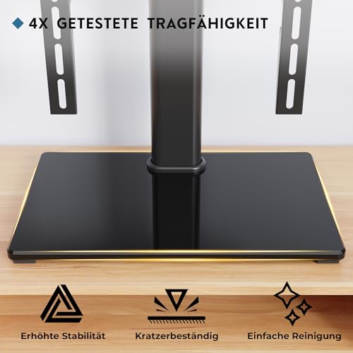 BONTEC TV Ständer Höhenverstellbar, Schwenkbar Fernsehständer für 24-60 Zoll LCD LED OLED Fernseher bis 45 KG, Max. VESA 400x400, Universeller TV Standfuß mit Kabelmanagement