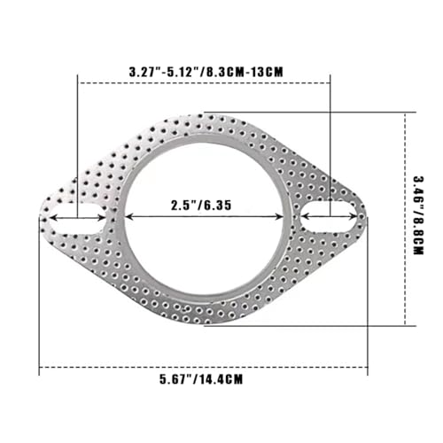 Image of 3 PCS Car Exhaust Gasket, Ultra Seal 2-Bolt 2.5-Inch Exhaust Flange Gasket, Reinforced High Temperature Gasket Exhaust Flange Gasket,Used for Exhaust Turbo Catback Headers, Car Accessories (2.5 Inch)