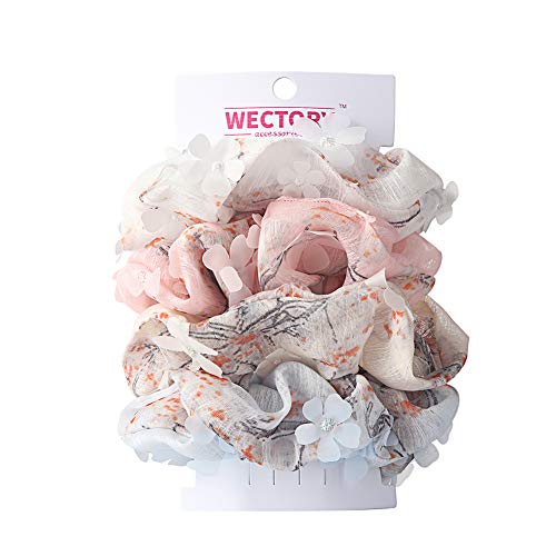 WECTORY 4Pcs L Size Hair Scrunchies Hair Bands Hair Ties Elastic Ponyholders For Women or Girls Hair Accessories For Holiday Seasons