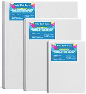 FEPITO Artist Blank Canvas Frame Stretcher 3 Pack Acrylic Oil Water Painting Board 25x20CM,20x15CM,15x10CM