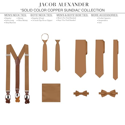 Image of Jacob Alexander Men's Extra Long Solid Color Tie