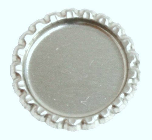 100 Flattened Chrome Bottle Caps Silver Bottlecaps Flat (Original Version)