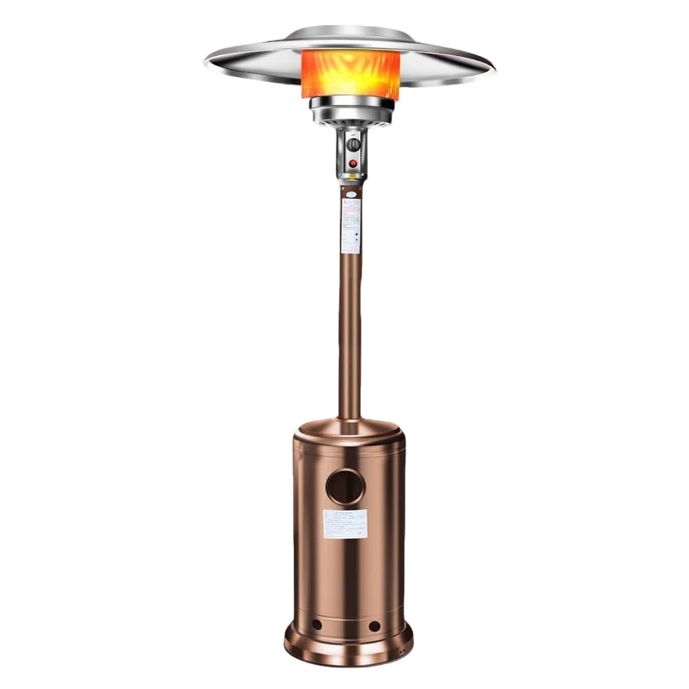 Chauffage à gaz extérieur avec,Double Couche en Acier Inoxydable,à roulettes,Dispositif Anti-basculement,Triple système de sécurité,pour Grandes terrasses, Jardins