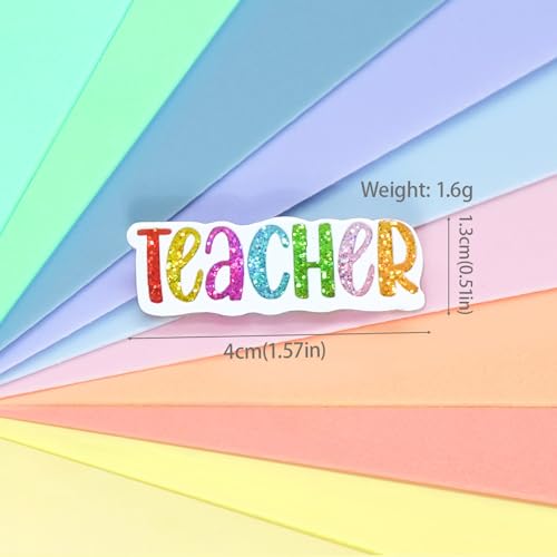 Image of Colorful Teacher Pin Glitter Graduation Lapel Brooch Pins Cute Teacher Appreciation Gifts for Clothes Backpacks Hats Accessories
