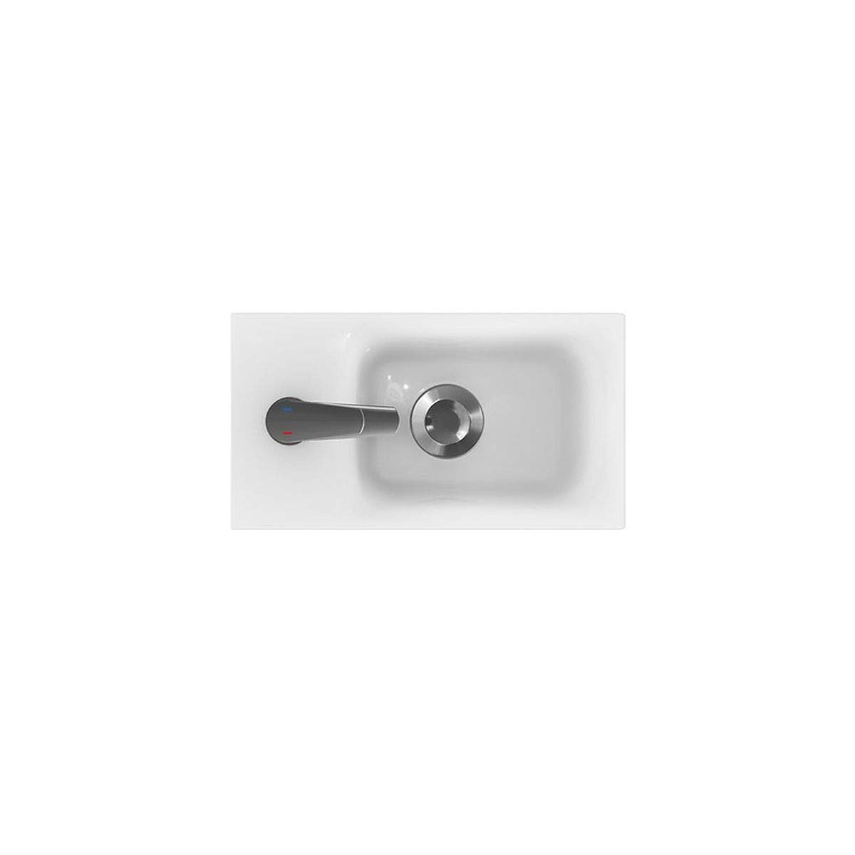 VBChome Colección Moduo 40 cm x 22 cm lavabo para armario bajo empotrado lavabo con rebosadero blanco cerámica lavabo lavabo empotrado – Lavabo para baño